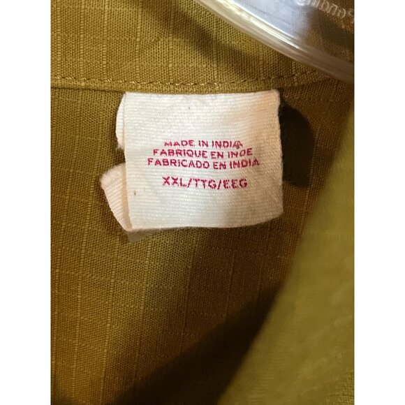 Levi’s Relaxed Fit Button-Up Shirt XXL Made in India Brown Embroidered Mushroom - Picture 3 of 6